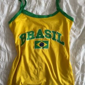 Yellow and Green Brasil Tank Top